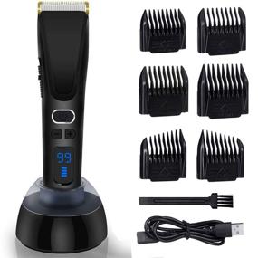 img 4 attached to 💇 AWECOT Hair Clippers for Men: Professional Cordless Trimmer Kit with 3 Speeds, LED Display, USB Rechargeable - Ideal for Family Use!