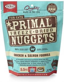 img 4 attached to 🐱 Primal Freeze Dried Cat Food Nuggets - 5.5 oz Chicken & Salmon | Made in USA | Complete Raw Diet | Grain Free Topper/Mixer | Gluten Free