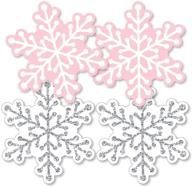 ❄️ snowflake decorations diy holiday snowflake birthday party or baby shower essentials - set of 20 - big dot of happiness pink winter wonderland logo