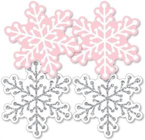 img 4 attached to ❄️ Snowflake Decorations DIY Holiday Snowflake Birthday Party or Baby Shower Essentials - Set of 20 - Big Dot of Happiness Pink Winter Wonderland