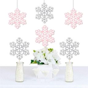 img 3 attached to ❄️ Snowflake Decorations DIY Holiday Snowflake Birthday Party or Baby Shower Essentials - Set of 20 - Big Dot of Happiness Pink Winter Wonderland