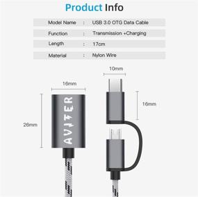 img 1 attached to AVITER USB C адаптер 2 в 1 Кабель Type C и Micro USB к USB 3.0 адаптеру - Совместим с MacBook Pro, MacBook Air, iPad Pro и другими устройствами с Type-C