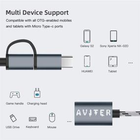 img 2 attached to AVITER USB C адаптер 2 в 1 Кабель Type C и Micro USB к USB 3.0 адаптеру - Совместим с MacBook Pro, MacBook Air, iPad Pro и другими устройствами с Type-C