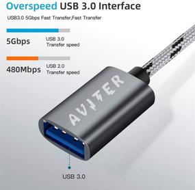 img 3 attached to AVITER USB C адаптер 2 в 1 Кабель Type C и Micro USB к USB 3.0 адаптеру - Совместим с MacBook Pro, MacBook Air, iPad Pro и другими устройствами с Type-C