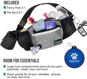 img 3 attached to 🐶 PetAmi Dog Fanny Pack: Ultimate Dog Walking and Training Pouch - Treats, Poop Bags, Water Bottle, Bowl Included!