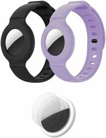 img 4 attached to 🔎 Ultimate AirTag Tracker Bundle: 2Pcs Silicone Bracelet Case with Watch Band for Easy Location Tracking of Kids, Children, Seniors, and Students