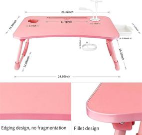 img 2 attached to Enhanced Bed Desk for Laptop: Multifunctional Laptop Desk for Bed with Cup Holder, Drawer, USB Charging Port, Light Fan, and More!