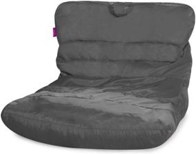 img 3 attached to High-End Laguna Lounger Bean Bag Chair for Bedrooms, Dorm Rooms - Teens, Kids, and Adults - Soft and Spacious - Charcoal Gray Nylon Finish