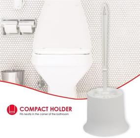 img 2 attached to 🚽 Home Basics Sturdy White Toilet Brush with Compact Holder for Deep Cleaning and Bathroom Storage