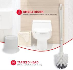 img 3 attached to 🚽 Home Basics Sturdy White Toilet Brush with Compact Holder for Deep Cleaning and Bathroom Storage