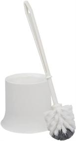img 4 attached to 🚽 Home Basics Sturdy White Toilet Brush with Compact Holder for Deep Cleaning and Bathroom Storage