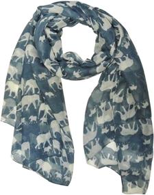 img 4 attached to Wrapables Elephant Print Scarf Wrap