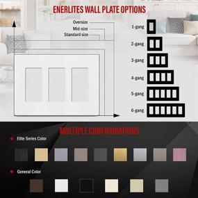 img 2 attached to 🔲 ENERLITES Unbreakable Polycarbonate Thermoplastic 3-Gang Screwless Decorator Wall Plate, Size 4.68" H x 6.53" L, Glossy White Finish, Child Safe Cover - SI8833-W