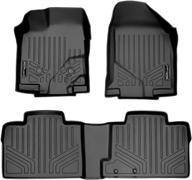 maxliner floor mats 2011-2014 ford edge / 2011-2015 lincoln mkx - black 2 row liner set - premium car accessories logo