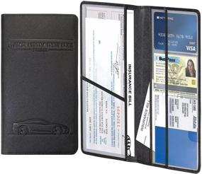 img 4 attached to VIQWYIC Car Registration and Insurance Document Holder – Black: Organize Your Essential Automobile Documents in a Vehicle Glovebox Card Organizer Wallet Case for ID Card, Driver's License