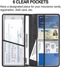 img 2 attached to VIQWYIC Car Registration and Insurance Document Holder – Black: Organize Your Essential Automobile Documents in a Vehicle Glovebox Card Organizer Wallet Case for ID Card, Driver's License