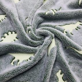 img 1 attached to 🦖 Glow in The Dark Throw Blanket - Morecash, Green Dinosaurs - All Seasons Luminous Blanket - Ideal Gifts for Kids and Adults (56x72, Dinosaurs)