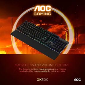 img 3 attached to 💡 AOC Gaming RGB Mechanical Keyboard with Detachable Wrist Rest and Outemu Blue Switches - 104-Key, Full NKRO, Light FX RGB, G-Tools Software (GK500)