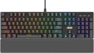 💡 aoc gaming rgb mechanical keyboard with detachable wrist rest and outemu blue switches - 104-key, full nkro, light fx rgb, g-tools software (gk500) логотип