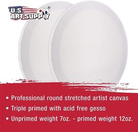 img 1 attached to 🖼️ U.S. Art Supply 20 Inch Round Stretched Canvas - Pack of 2 - Professional Grade, Acid-Free, Primed Gesso - 12 Ounce - Premium Quality