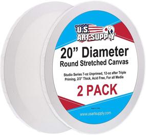 img 4 attached to 🖼️ U.S. Art Supply 20 Inch Round Stretched Canvas - Pack of 2 - Professional Grade, Acid-Free, Primed Gesso - 12 Ounce - Premium Quality