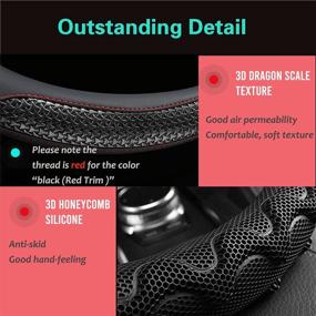 img 2 attached to Enhance Your Driving Experience with the PINCTROT Steering Wheel Cover - Supreme Grip and Anti-Slip 3D Honeycomb Design, Universal 15 Inch (Black)