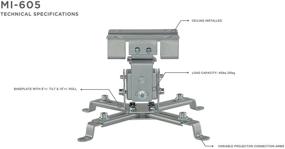 img 2 attached to Universal Silver Projector Ceiling Mount - Adjustable Bracket Design 📽️ for Epson, Optoma, Benq, ViewSonic LCD/DLP Projectors - 44lb Load Capacity