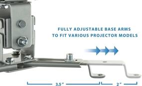 img 1 attached to Universal Silver Projector Ceiling Mount - Adjustable Bracket Design 📽️ for Epson, Optoma, Benq, ViewSonic LCD/DLP Projectors - 44lb Load Capacity