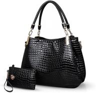 👜 women's crocodile leather crossbody shoulder handbag with wallet – stylish handbags for women logo