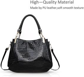 img 2 attached to 👜 Women's Crocodile Leather Crossbody Shoulder Handbag with Wallet – Stylish Handbags for Women