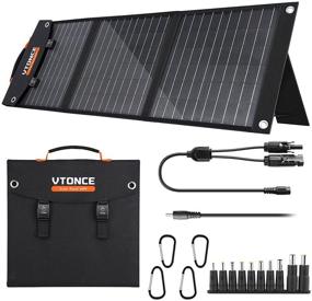 img 4 attached to 🔌 VTONCE 60W Solar Panel Charger - Portable & Foldable Solar Kit with PD60W, USB QC3.0, 18V DC Output - Ideal for Power Station Generator, Phones, Laptops - Perfect for Outdoor, RV Travel, Camping & Home