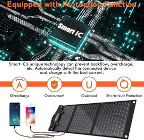 img 1 attached to 🔌 VTONCE 60W Solar Panel Charger - Portable & Foldable Solar Kit with PD60W, USB QC3.0, 18V DC Output - Ideal for Power Station Generator, Phones, Laptops - Perfect for Outdoor, RV Travel, Camping & Home