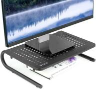улучшите свою рабочую станцию с черным эргономичным компьютерным монитором, принтером и стендом для ноутбука от vivo - stand-v000e логотип