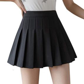 img 4 attached to 👗 High Waisted Pleated Skirt: Elegant A-line Style for Girls and Women, Perfect for School Uniform or Tennis Skater Look