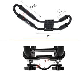 img 3 attached to 🚣 AA-Racks J-Bar Rack for Kayak Canoe Boat Carrier Roof Top Mount on Car SUV Truck Crossbar + 16 Ft Ratchet Lashing Straps &amp; 10 Ft Bow and Stern Tie Down Straps