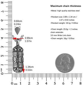 img 3 attached to 🧘 HZMAN Коммеморативное колье из нержавеющей стали для хранения праха - ожерелье с тибетским круглым кулоном для медитации буддизма.
