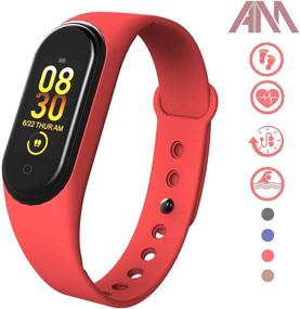 img 3 attached to 📱 AMT Waterproof Smart Watch M4: Activity, Blood Pressure, Sleep & Calorie Monitor with SMS & Call Answering - Long Battery Life, Unisex Design - Includes 2 Chargers (Red)