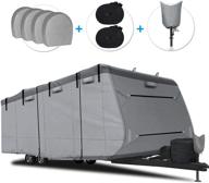 🚐 rvmasking 2021 upgraded 6 layers top travel trailer rv cover: windproof camper cover up to 31' 7"-34' rv with 4 tire covers & tongue jack cover - protect against sun exposure & prevent top tearing logo