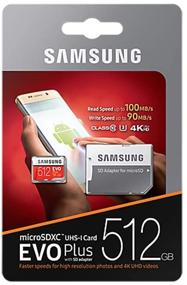 img 1 attached to High-Quality Samsung EVO Plus 512GB Micro SDXC Card with Adapter - Class 10 Performance