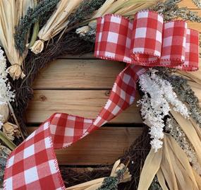 img 2 attached to 🎀 Red and White Buffalo Plaid Ribbon - 2.5" x 10 Yards, Wired Edge, Fourth of July, Patriotic, Christmas Wreath, Farmhouse Decor, Garland, Gift, Valentine's Day