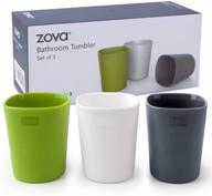 🛁 premium zova bathroom tumbler set - pack of 3, 340ml capacity logo