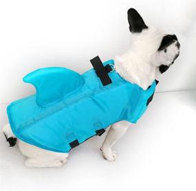 img 3 attached to 🐶 Adjustable Belt Snik-S Dog Life Jacket - Pet Swimming Shark Jacket for Short-Nosed Breeds (Pug, Bulldog, Poodle, Bull Terrier, Labrador) - Preserver