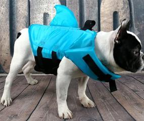 img 2 attached to 🐶 Adjustable Belt Snik-S Dog Life Jacket - Pet Swimming Shark Jacket for Short-Nosed Breeds (Pug, Bulldog, Poodle, Bull Terrier, Labrador) - Preserver