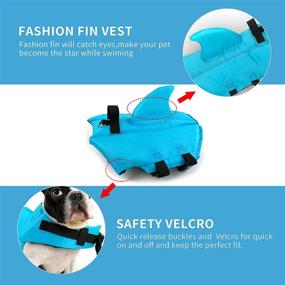 img 1 attached to 🐶 Adjustable Belt Snik-S Dog Life Jacket - Pet Swimming Shark Jacket for Short-Nosed Breeds (Pug, Bulldog, Poodle, Bull Terrier, Labrador) - Preserver