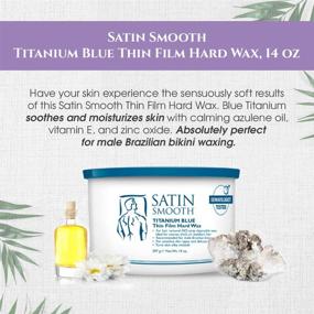 img 1 attached to 💙 Satin Smooth Titanium Blue Thin Film Hard Hair Removal Wax 14oz - Effective Solution for Smooth and Long-lasting Hair Removal