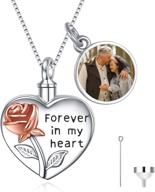 yfn sterling silver rose flower urn necklace: beautiful cremation jewelry for beloved ashes keepsake logo