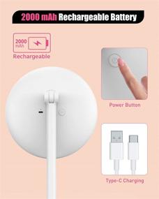 img 1 attached to 💡 EASEHOLD Lighted Makeup Vanity Mirror: Rechargeable, 3-Color Lighting, Stepless Dimming, 180 Degree Rotation and Portable with 56 LEDs