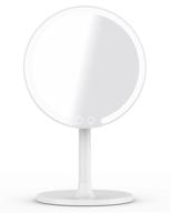 💡 easehold lighted makeup vanity mirror: rechargeable, 3-color lighting, stepless dimming, 180 degree rotation and portable with 56 leds logo