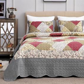 img 4 attached to Nivanlange Bedspread Lightweight Reversible Patchwork