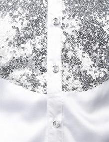 img 1 attached to ZEROYAA Sequins Design Button ZLCL22 Black Men's Clothing for Shirts